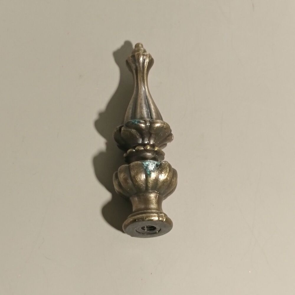 Vintage Metal Lamp Finial Urn/Acorn Shape Aged Patina Replacement 3.5" - Picture 2 of 8